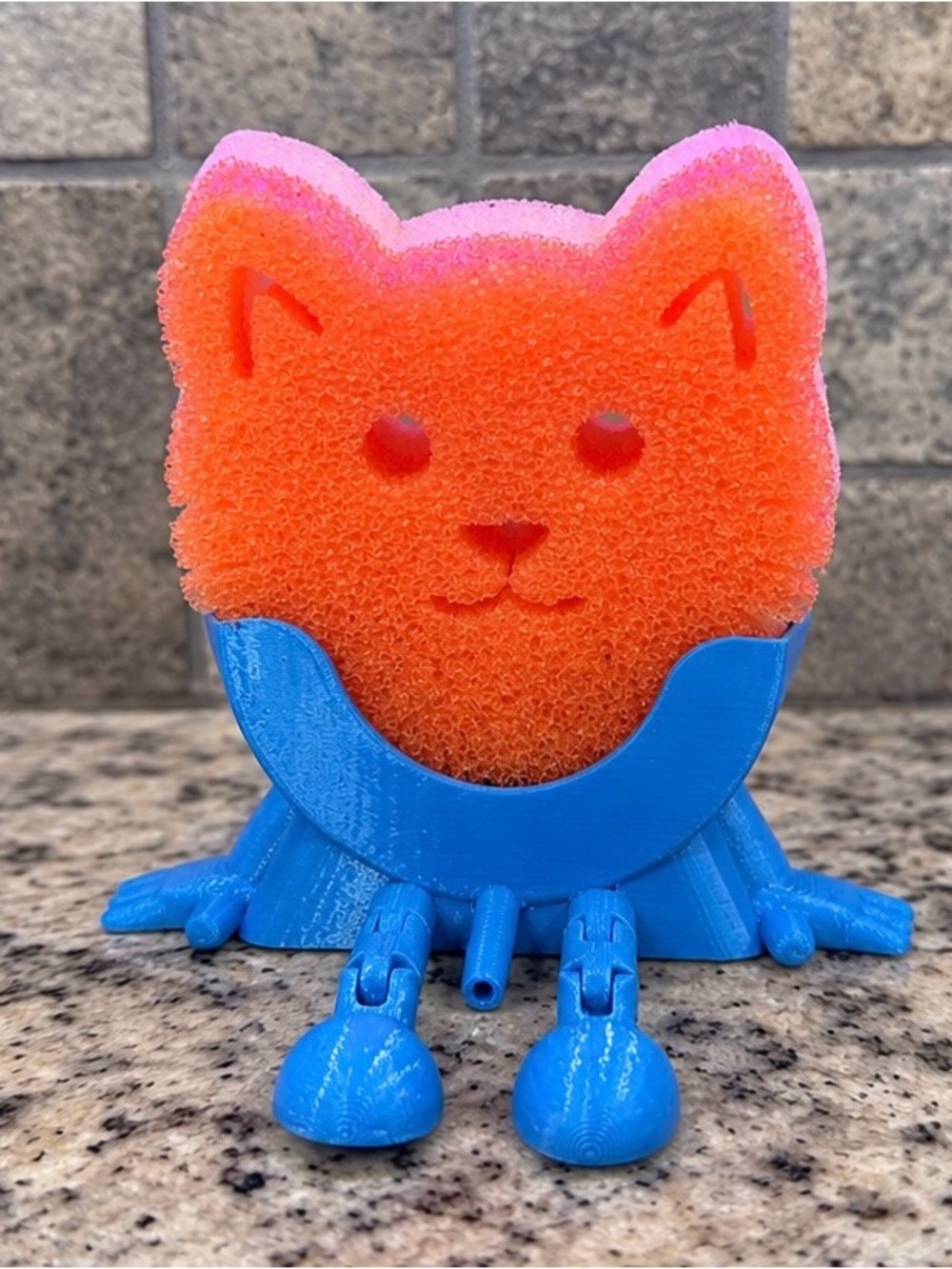 Blue 3D Printed Sponge Holder Kitchen Sink Organizer